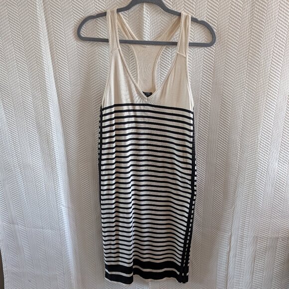 Rag & Bone Cream & Black Striped Knit Tank Dress 100% Cotton Small to Medium - Picture 2 of 13